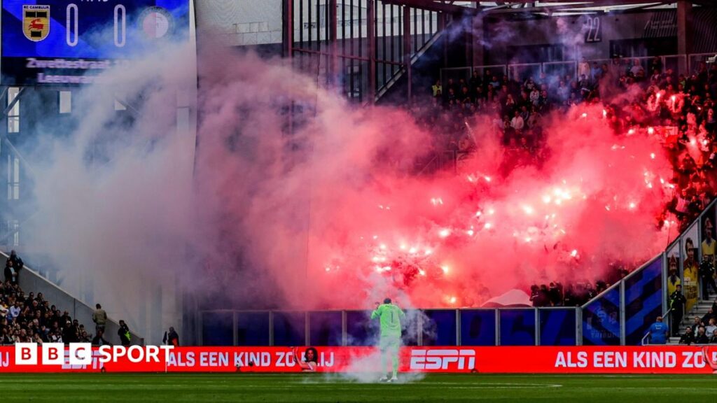 SC Cambuur fans suffer burns and eye injuries after Feyenoord supporters throw fireworks